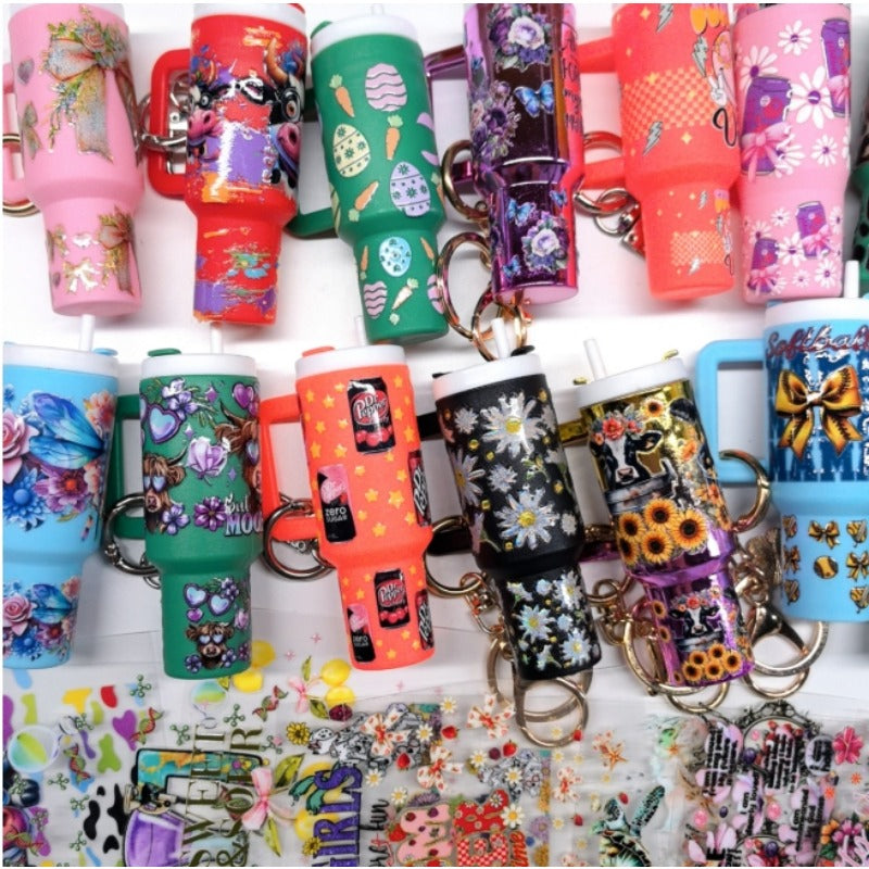 Wholesale Random 20pcs 50pcs 100pcs Cartoon Pattern Mini Travel  Cup Sticker
